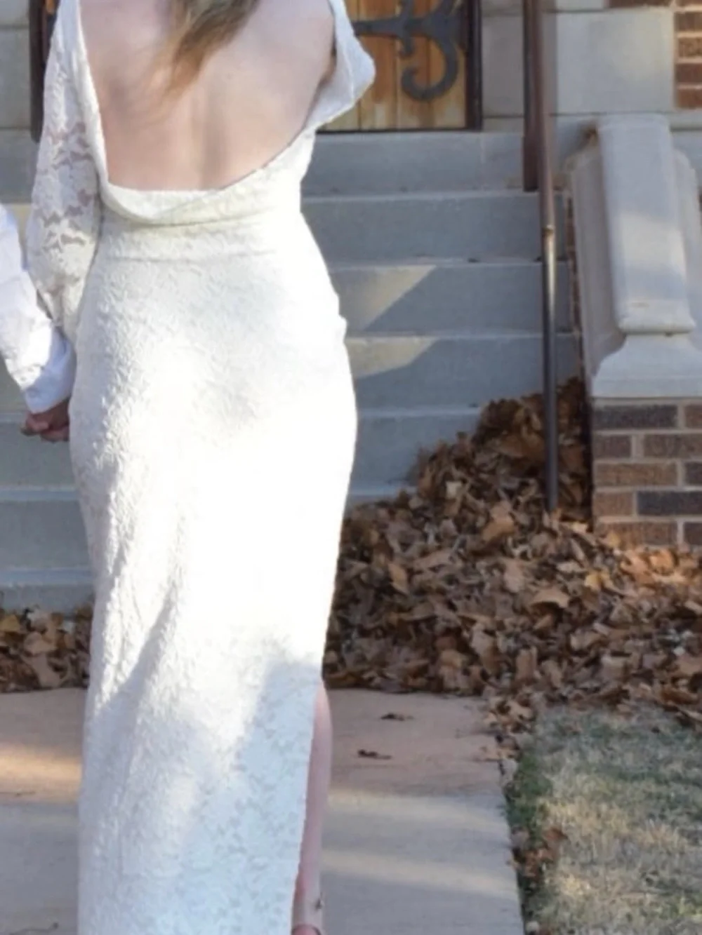 Lulus Odariya Ivory Lace Cowl Back Maxi Dress - Picture 5 of 5